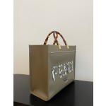 FENDI Medium Snakeskin Logo Tote "Sunshine Tote"
